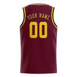 Custom Crimson Red & Gold Colors Design Sports Basketball Jersey