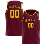 Custom Crimson Red & Gold Colors Design Sports Basketball Jersey