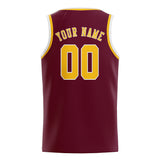 Custom Crimson Red & Gold Colors Design Sports Basketball Jersey