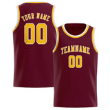 Custom Crimson Red & Gold Colors Design Sports Basketball Jersey
