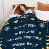 Blanket for Son Gifts, “There are people in this world who make things better... Thank you for being one of them”, From Mom Dad, Birthday Christmas Graduation, Inspirational Motivational
