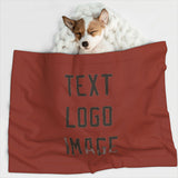 Custom Coral Red Brown Pet Blanket