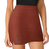 Custom Coral Red Brown A-Line Skort