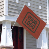 Custom Coral Red Brown Flag