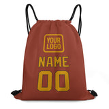 Custom Coral Red Yellow Drawstring Bag
