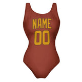 Custom Coral Red Yellow Swimsuit