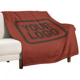 Custom Coral Red Brown Blanket