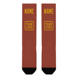 Custom Coral Red Yellow Knee-High Sock