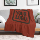 Custom Coral Red Brown Blanket