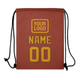 Custom Coral Red Yellow Drawstring Bag