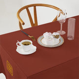 Custom Coral Red Brown Square Table Cloth