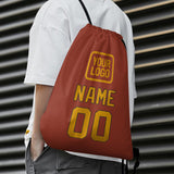 Custom Coral Red Yellow Drawstring Bag