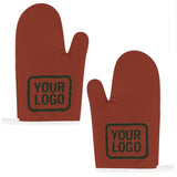 Custom Coral Red  Olive Oven Mitt Set
