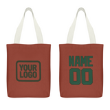 Custom Coral Red Green Canvas Tote Bag