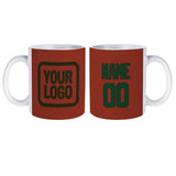 Custom Coral Red Green Mug