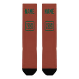 Custom Coral Red Green Knee-High Sock