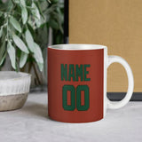 Custom Coral Red Green Mug