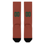 Custom Coral Red Green Knee-High Sock