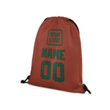 Custom Coral Red Green Drawstring Bag