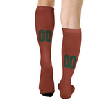 Custom Coral Red Green Knee-High Sock