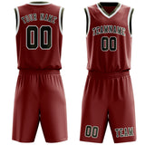 Custom Coral Red Olive Basketball Set