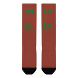 Custom Coral Red Emerald Green Knee-High Sock