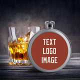 Custom Coral Red Cream Hip Flask