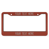Custom Coral Red Gray License Plate Frame