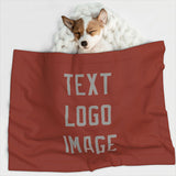 Custom Coral Red Gray Pet Blanket