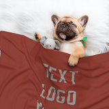 Custom Coral Red Gray Pet Blanket