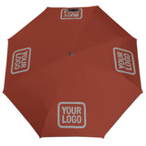 Custom Coral Red Gray Automatic Umbrella