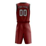 Custom Coral Red Gray Basketball Set