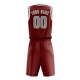 Custom Coral Red Gray Basketball Set