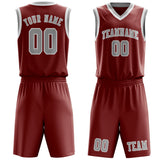 Custom Coral Red Gray Basketball Set