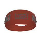 Custom Coral Red Dark Grey Sports headband