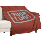 Custom Coral Red Gray Blanket