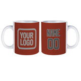 Custom Coral Red Dark Grey Mug