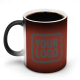 Custom Coral Red Dark Grey Magic Mug