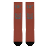 Custom Coral Red Dark Grey Knee-High Sock