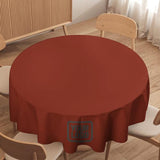 Custom Coral Red Dark Grey Round Table Cloth