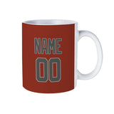 Custom Coral Red Dark Grey Mug