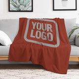 Custom Coral Red Gray Blanket