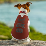 Custom Coral Red Dark Grey Pet Vest