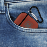 Custom Coral Red Dark Grey AirPods Case