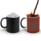 Custom Coral Red Dark Grey Magic Mug