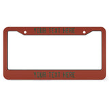 Custom Coral Red Green License Plate Frame