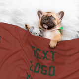 Custom Coral Red Green Pet Blanket