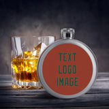 Custom Coral Red Green Hip Flask