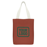 Custom Coral Red Dark Green Canvas Tote Bag