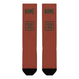 Custom Coral Red Dark Green Knee-High Sock